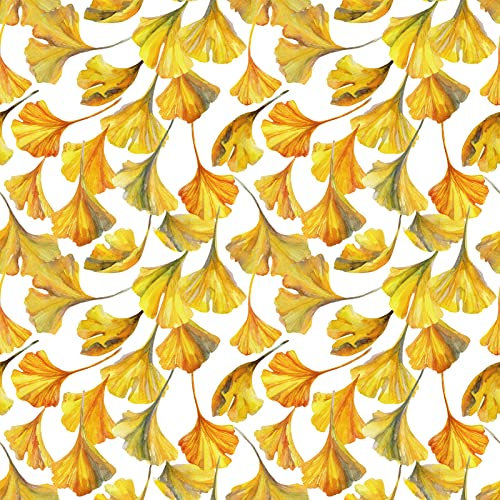 Klebefolie Möbel Selbstklebende Tapete Gold Ginkgoblätter Wasserdichte Küche Dekofolie Möbelfolie für Schrank Küchenrückwand Folie PVC Vintage Wand Tapeten Wohnzimmer Muster Gold Blätter 44.5 X 300cm