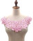 Bestickte Blumen Blüte Spitze Kragen Applikation,Stickerei Spitzenbesatz Häkelspitze Patch Spitzemotiv Applique Patches Einsatzkragen für Nähen Handwerk Kostüm Hochzeitskleid Brautkleid Deko,Rosa A