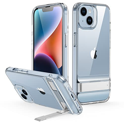 ESR for iPhone 14 Plus Case with Stand, 3 Stand Modes, Military-Grade Drop Protection, Supports Wireless Charging, Slim Back Clear Cover with Patented Kickstand