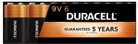 Duracell Coppertop 9V Battery, 6 Count (Pack of 1), Long-lasting All-Purpose Alkaline 9V Batteries for Household and Office Devices