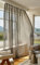 Lactraum Vorhang Wohnzimmer Luxus vergoldete Gardine Voile Grau H245 x B145 cm mit Kräuselband