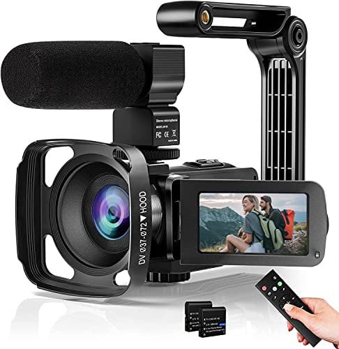 Kenuo Video Camera Camcorder 36MP 2.7K Vlogging Camera for Youtube, IR Night Vision 16X Digital Zoom 3.0 Inch Touch Screen Camcorder with Microphone, Lens Hood and Camera Holder, Remote Control