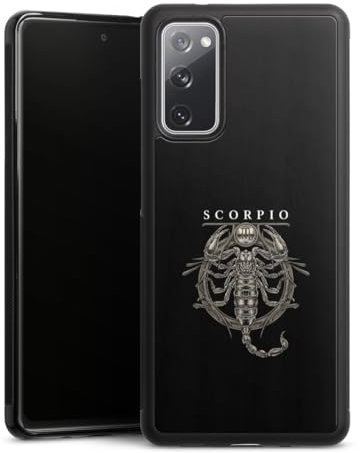 DeinDesign Holz Case kompatibel mit Samsung Galaxy S20 FE Walnuss Handyhülle Echtholz Hülle Sternzeichen Skorpion Scorpio