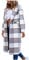 Vasreyy Damen Mantel Winter Warm Button Down Revers Wollmantel mit Taschen Langarm Wolljacke Gürtel Elegant Winterjacke Lang Wintermantel Klassische Trenchcoat Einfarbig/Kariertes