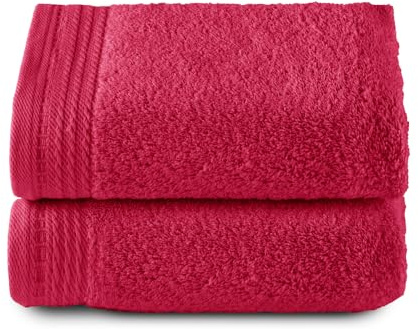 Top Towel - Premium - Große Badetücher - Badetücher - 2 Handtücher - 50 x 100 cm - 100 % Baumwolle - 600 Gramm - Fuscia