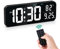 ORIA Digitale Wanduhr, LED Wandwecker, 15,5 Große Anzeige Wall Clock, Datum/Temperatur/Alarmen, 10 Einstellbare Helligkeit, 2m DC-USB Kabel (kein Adapter), für Zuhause, Schlafzimmer, Büro