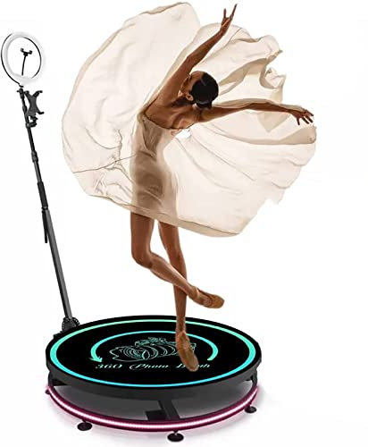Photo Booth Props,2022 Upgrade 360 Photo Booth Machine,360 Photo Booth for Parties,360 Camera Booth,Automatic Slow Motion 360 Spin Photo Booth with Rotating Stand and Sel
