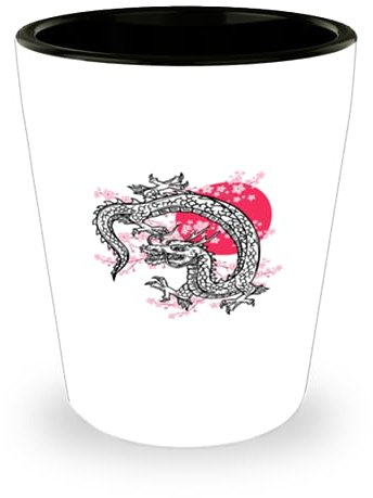 Teegarb Letter Blanket Shot Glass Party Funny Dragon Kanji Japanese