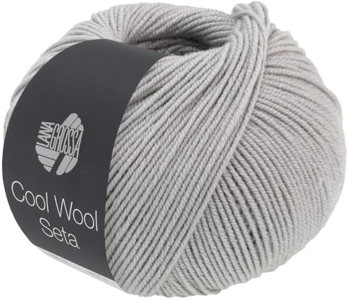 LANA GROSSA Cool Wool Seta | Cool Wool Klassiker mit Seidenanteil | Handstrickgarn aus 80% Schurwolle (Merino extrafein) & 20% Seide | 50g Wolle zum Stricken & Häkeln | 160m Garn FB 17