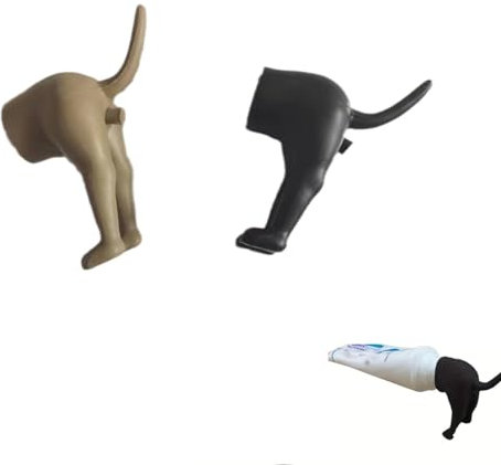 Taicols Zahnpasta für den Hintern des Hundes, Dekoration von Zahnpasta für den Hintern des Hundes, tragbare Zahnpasta (braun, schwarz)