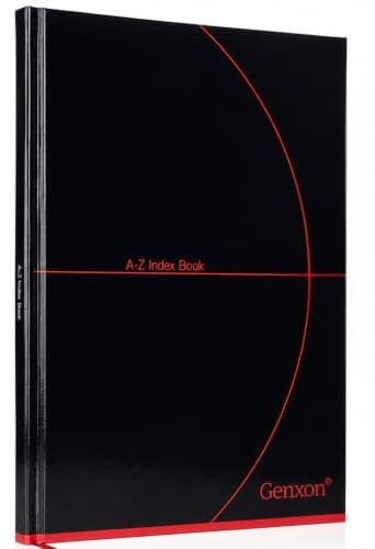 genXon A4 A-Z Registerbuch, 192 Seiten, Alphabetisches Registerbuch mit A-Z Trennblättern, Großes Adress- & Kontaktbuch, Telefon- & Aufzeichnungsbuch für Zuhause, Büro, Geschäft & Schule