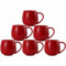 superyes Christmas Red Coffee Mugs Set of 6 for Latte Cappuccino Cup Ice Cream Hot Chocolate 12oz Solid