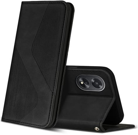 ZONNAVI Cover per Oppo A18 4G / Oppo A38 4G, Flip Custodia Pelle PU con [Slot Cart] [Supporto Stand] [Magnetica], Cover a Libro Portafoglio per Oppo A18 4G / A38 4G (Nero)