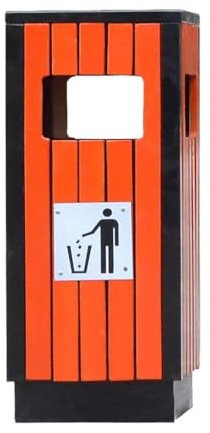 Poubelles extérieures en bois Poubelles assorties Poubelles à fruits carrées Poubelles Poubelles extérieures Boîtes en carton Recyclage des déchets Corbeilles à déchets extérieures Poubelles(Orange)