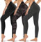 Gayhay 3er Pack Leggings Damen High Waist Sportleggings Blickdicht Sporthose für Sport Yoga Gym(Schwarz/Schwarzdruck/Heather Grey,L-XL)