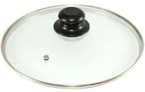 Tempered Glass Lid Fit To Regular Sizes Frying Pans Dishes Saucepans Universal Cesserole Pan Crock Pots Vented Glass Lids Replacement With Knob Handle and Backlite Button (28cm Glass Lid)