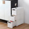 C·Kalosa Slim Bathroom Storage Unit, Mobile Narrow Storage Unit with 3 Drawers and Wheels, Freestanding Compact Organiser for Living Room, Bedroom