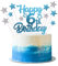 Iridsmole 6th Birthday Cake Topper, Number 6 Cake Toppers for Birthday Cake, Blue Star Cupcake Toppers, Happy 6th Birthday Cake Toppers, Blue Cake Topper for Girls Boys Birthday Decorations