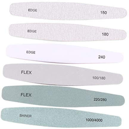 CANIGHT 6pcs Nail File Professional Nail Buffer Polishing Bars for Manicure and Pedicure Lightweight Natural and False for Home Salon Use