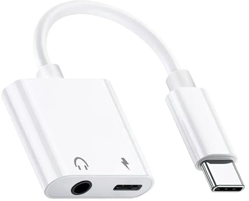 USB C to 3.5MM Jack Headphone and Charger Adapter 2 in 1 Type C to Aux Audio Jack with PD 60W Fast Charging Cable Compatible with IPhone 15 16 Series Samsung Galaxy S24 23 S22 Huawei IPad Pro Pixel
