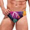 Generisch Costume da bagno corto da uomo, con stampa aderente, sexy, slip da uomo, con coulisse, colori vivaci, per il bagno, per l'estate e la spiaggia, rosa intenso, L