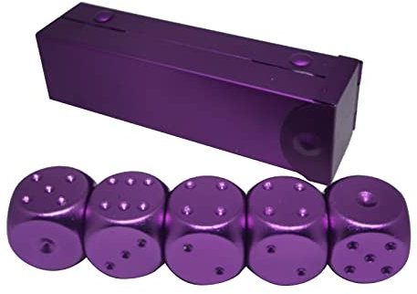 5 Pieces Portable 6 Sided Set Multi Colors with Storage Box for Board Game Silver Gold Green Red Blue