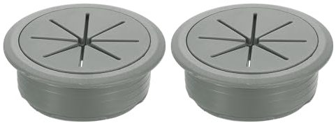 sourcing map 2 Pcs Desk Grommet, 1.97 inch 50mm Desk Cable Hole Cover Wire Hole Insert for Home Office Table Cabinet Cord Organizer, Drak Gray