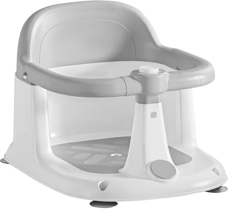 UBRAVOO Baby Badesitz für Babys von 6 bis 24 Monaten, aufrecht sitzender Badesitz, rutschfester Baby-Badewannensitz mit 4 Saugnäpfen, tolles Geschenk zur Geburt für Neugeborene und junge Mütter (Grau)