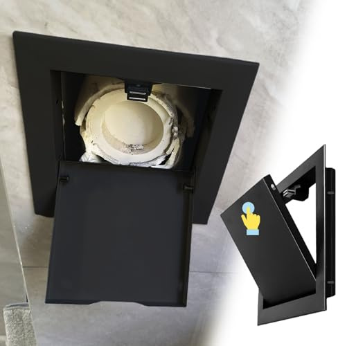Sanitär-Zugangsplatte für Dusche, Klick-Funktion, Dachbodentür, Trockenbau, Decke, Wandabdeckung, bündige Montage, Verkabelung, Zugangsplatte, 55 x 85 cm, Schwarz