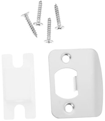 Didiseaon 2 ensembles Kit de Plaques de Gâche pour Porte de D Type avec Vis et Auto Fermant Installation Facile et Compatibilité
