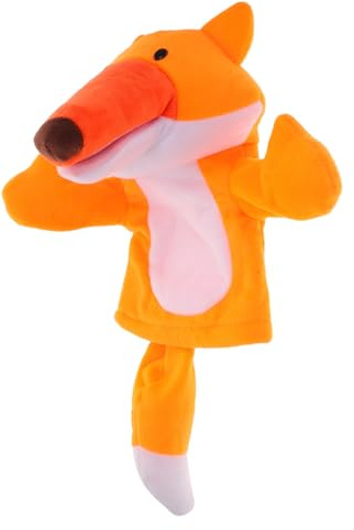 POPETPOP Handpuppe Fuchs Plüschtier Handspielzeug für Kinderfreundliches Lernspielzeug Tierisch Bunte Farben Kreatives Erzählspielzeug Eltern Junge Mädchen Interaktion