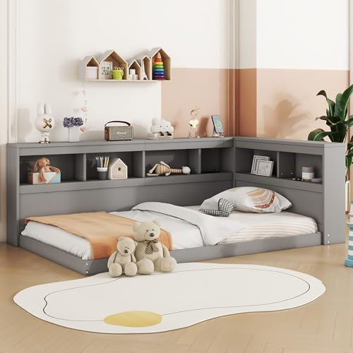 LinoraFurn Daybett, 90X200 cm, Schlafsofa, Tagesbett, Mit Steckdose und 2 USB-Anschlüssen, Bett mit Lattenrost (ohne Matratze), Spanplatte, Weiß (Grau)