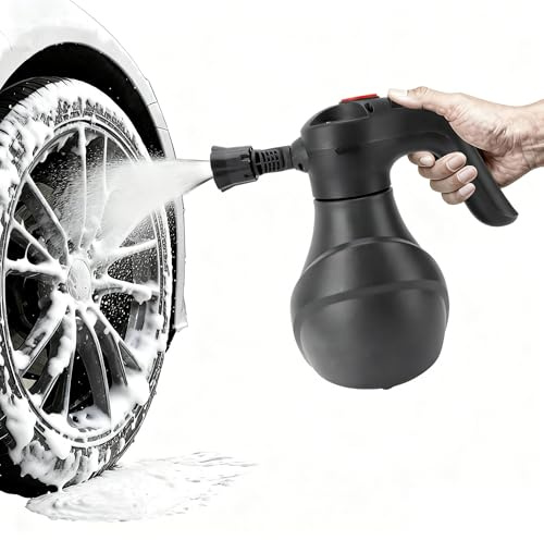 Pulvérisateur de Mousse Électrique 2L, Pulvérisateur à Mousse Voiture sans Fil et Rechargeable, Portable Autolaveuse à Mousses Jet Grand Angle 70° pour Nettoyage Auto Moto et Jardin