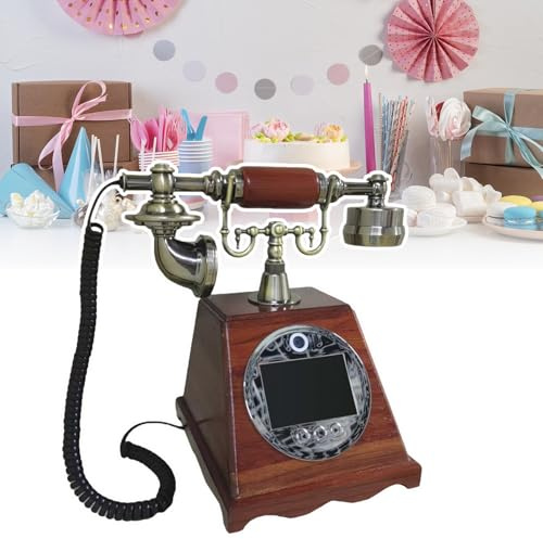 Vintage Video Audio Guestbook Wedding Phone, Video Guest Book, Customized Video Messages Message Book, 3.5In Screen, 128G SD Card, Volume Adjustable, For Wedding Birthday, Graduations, Baby Shower A