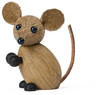 Spring Copenhagen Holzmaus City Mouse Mini – 4,6 cm Holzfigur aus FSC Holz · Stadtmaus Miniatur Deko Figur skandinavisch · Tischdeko Geschenk Idee