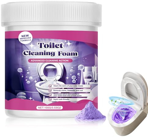 WC Reiniger Extra Stark 100g, 2026 Neu Schaum Kalkentferner für Toilette & Dusche, Berührungsfrei Schäumender WC-Reiniger mit Frischem Duft