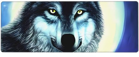 Wolf Under Moon Keyboard pad, Non-Slip, Suitable for Office and Home, 80 x 30 cm.
