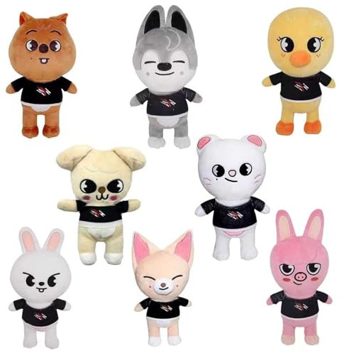 Vuecer Stray Kids Plüschtiere Plüschtier Set: Dekoratives Geburtstags für Fans zu Weihnachten und Kindergeburtstagen - 8 Stück (Eight pcs)