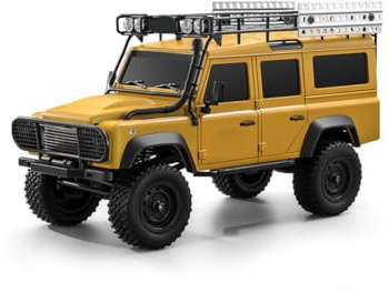 NULA Auto RC Rock Crawler in scala 1:18, con azionamento 4WD, cambio a due marce, sospensione indipendente, illuminazione a LED/50 minuti di tempo di guida, hobby fuoristrada RTR per adulti, giallo