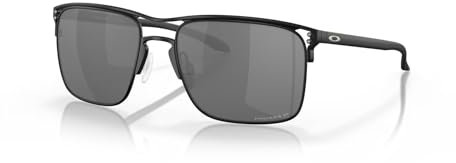 Oakley Holbrook Titanium Sunglasses Satin Black with Prizm Black Polarized Lens 57mm + Case, Black Woodgrain, One Size
