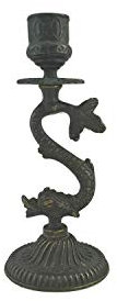 artigianatodaloise - Drachen-Kerzenhalter aus Messing und Bronze Kunsthandwerk - Drache
