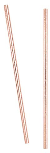Unique UK 62905 Rose Gold Metallic Paper Straws 10 Pcs, Pack of 10
