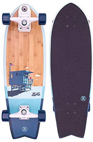 Z-Flex Bamboo Surfskate Fish Longboard, Erwachsene Unisex, Blau (blau), 31 IN