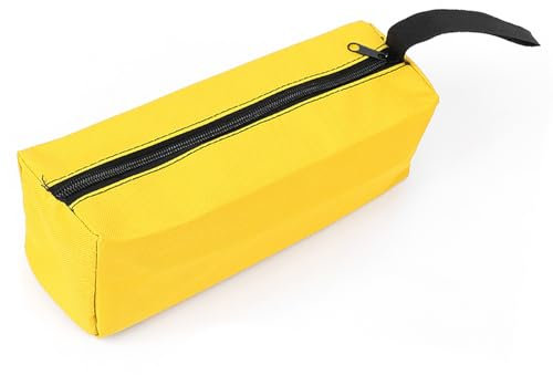 Tools Holder Pouch POWERTOOL Zip Tools Organizer Pocket Multi-Purpose Oxford Canvas Zipper Tool Bag for Screwdriver,Wrench,Pliers and Other Tools (L, Yellow)