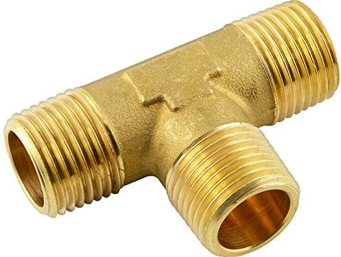 Fittingteile - T-Stück mit Außengewinde Druckluft Wasser Sanitär Fittinge (Werkstoff: Messing - Gewindegröße: R 1)