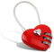 DAUERHAFT Cadenas en forme de coeur, serrure à code mini à 3 chiffres, avec câble métallique Love Heart, verrouillage par mot de passe pour bagages, sac à dos, boîte à bijoux, casier de hall(rouge)