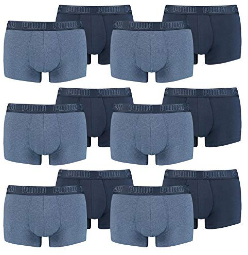 PUMA 12 er Pack Short Boxer Boxershorts Men Pant Unterwäsche kurz 100000884, Farbe:007 - Denim, Bekleidungsgröße:S