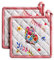 Maison d' Hermine Happy Florals Set di 2 presine, 100% cotone, per pentole, forno, forno a microonde, per grigliate, primavera/estate (High Summer, 20cm x 20cm)