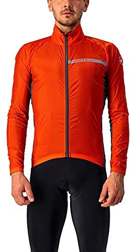 CASTELLI Men's Squadra Stretch JKT Jacket, Fiery Red/Dark Grey, M