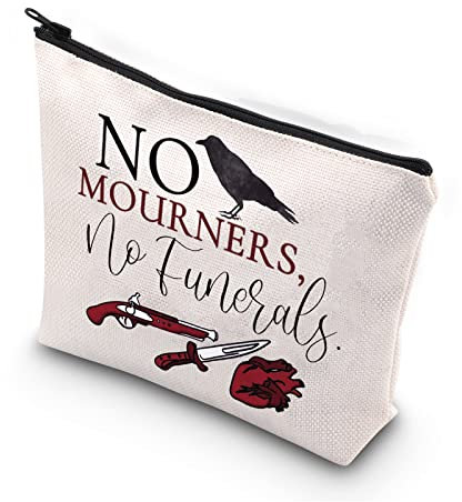 WCGXKO Bücherwurm Geschenk Bücherwurm Reißverschluss Make-up-Tasche für Buch-Nerds, No Mourners